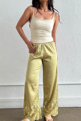 PANTALÓN DE SATIN CON ENCAJE