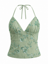 TOP LENTEJUELAS CON BORDADO FLORAL