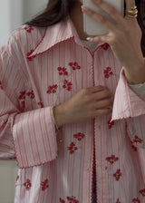 CAMISA OVERSIZED BORDADO EN PEDRERIA