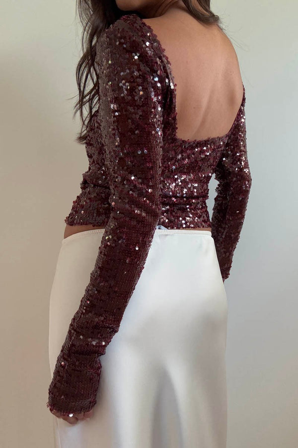 BLUSA LENTEJUELAS BURGUNDY