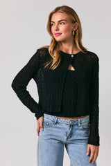 CARDIGAN Y TOP STRAPLESS NEGRO