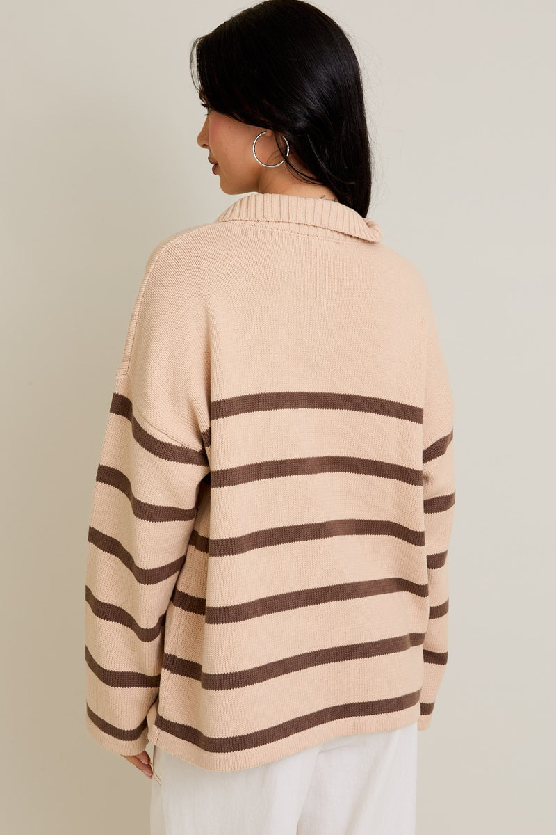 SWEATER HALF-ZIP RAYADO