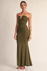 VESTIDO STRAPLESS TIPO SIRENA