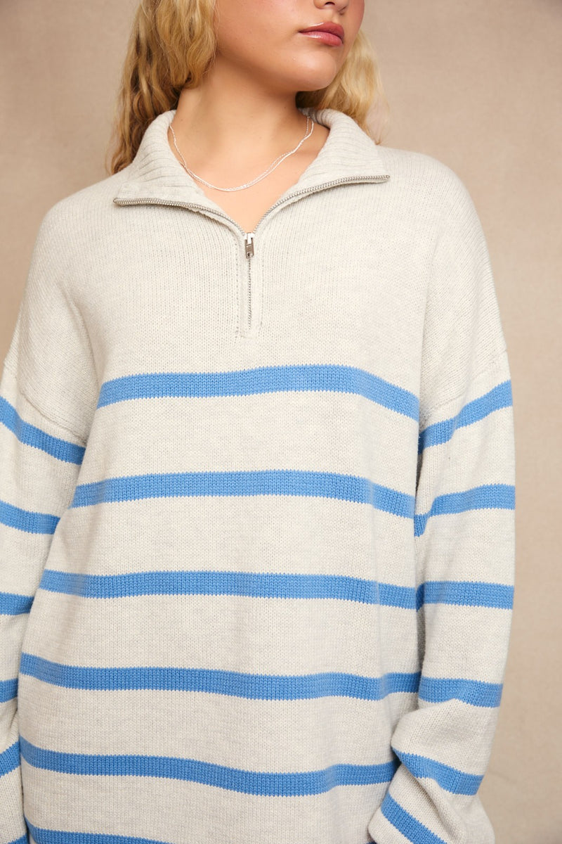 SWEATER HALF-ZIP RAYADO