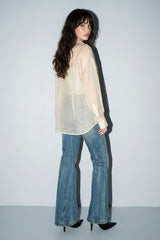 CAMISA TRANSPARENTE CREMA
