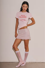 FALDA LENTEJUELAS POLKA ROSA