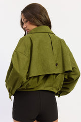 JACKET CORTA GAMUZA CON BOTONES