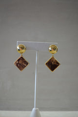 ARETES ROMBO GOLDEN MÁRMOL
