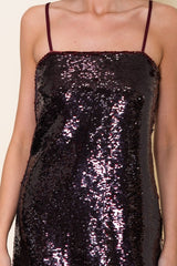 VESTIDO LENTEJUELAS VINO Y ENCAJE