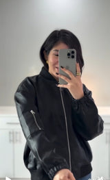 JACKET VINIPIEL OVERSIZE CUELLO PANA