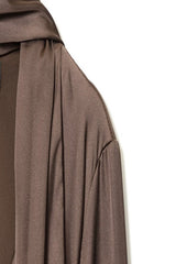 VESTIDO SATIN MANGA LARGA CAFE