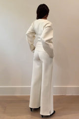 SET BLANCO DE ALGODÓN GRUESO CON COSTURAS