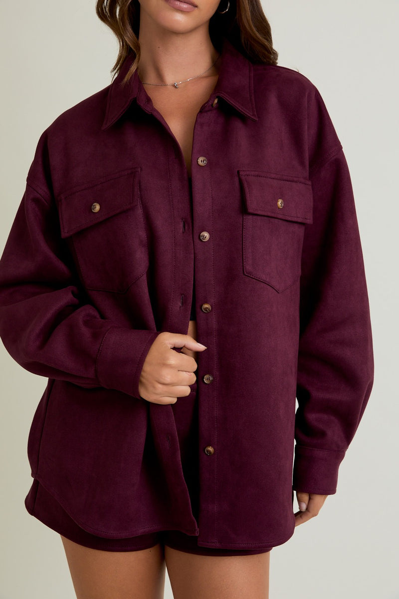 SET SHORT Y CAMISA OVERSIZED SUEDE