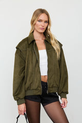 JACKET GAMUZA OLIVO