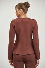 SET LADRILLO PANTALON BOTONES DORADOS