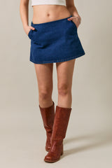 FALDA MINI DENIM NAVY