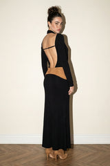VESTIDO CON DETALLE DE GAMUZA