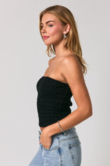 CARDIGAN Y TOP STRAPLESS NEGRO