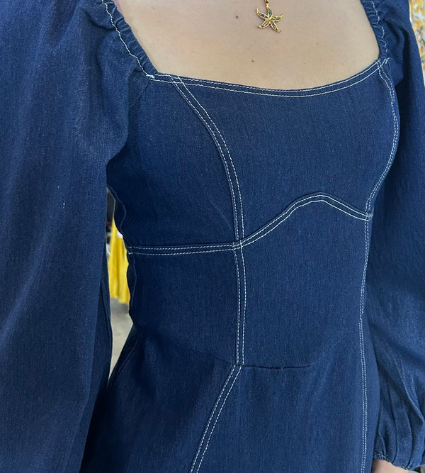 VESTIDO DENIM MANGA LARGA
