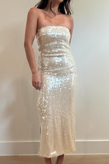 VESTIDO BEIGE DE LENTEJUELAS