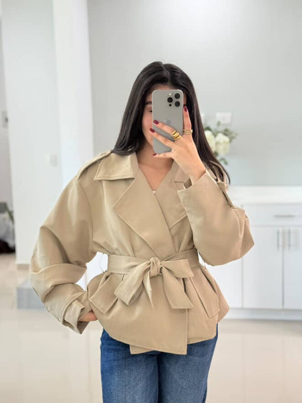 JACKET BEIGE CORTA