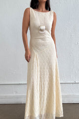 VESTIDO BEIGE DE ENCAJE