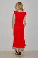 VESTIDO ROJO BORDADO