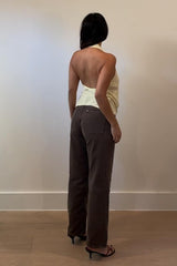 BLUSA HALTER AMARILLA CON DETALLE