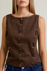 CHALECO VAQUERO CAFÉ