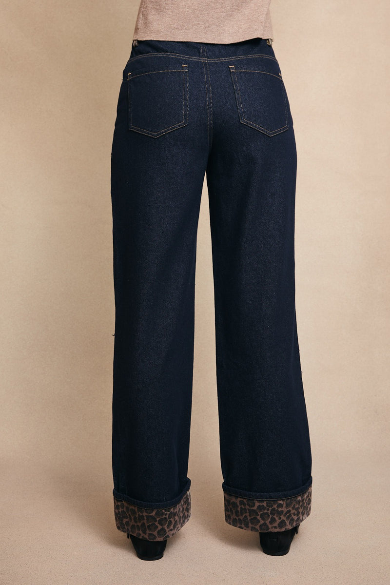 JEANS DOBLADILLO LEOPARDO