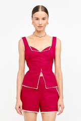 SET ROJO CON COSTURA BLANCA