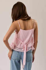 BLUSA DE CHIFON AJUSTABLE ROSA