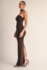 VESTIDO AJUSTADO CHOCOLATE