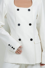 BLAZER BLANCO BOTONES NEGROS