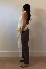 BLUSA HALTER AMARILLA CON DETALLE