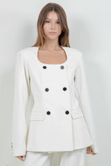 BLAZER BLANCO BOTONES NEGROS