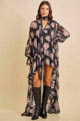 VESTIDO MULLET FLORAL MESH