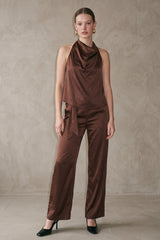 CONJUNTO GAMUZA HALTER ESPALDA DESCUBIERTA