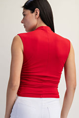 BLUSA BÁSICA SIN MANGAS MOCK NECK