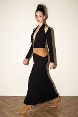 VESTIDO CON DETALLE DE GAMUZA