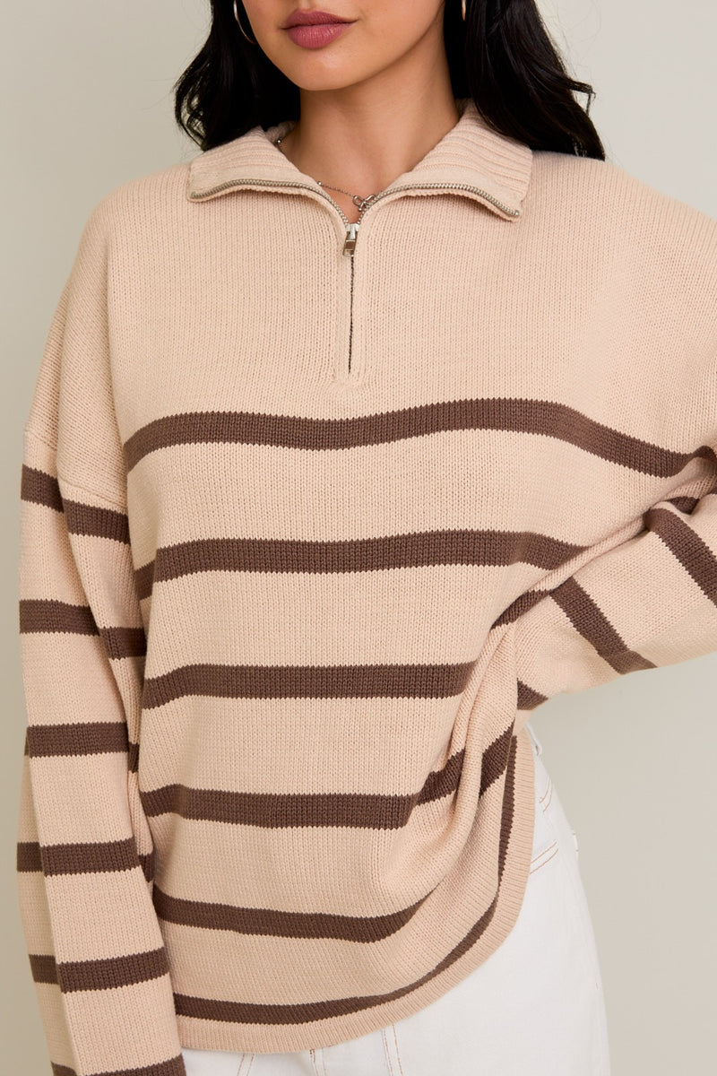 SWEATER HALF-ZIP RAYADO