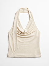 BLUSA BEIGE COWL NECK