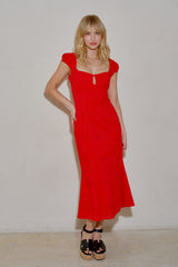 VESTIDO ROJO BORDADO