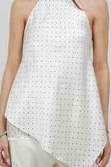 BLUSA HALTER POLKA SATIN