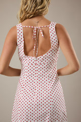 VESTIDO POLKA BLANCO Y ROJO