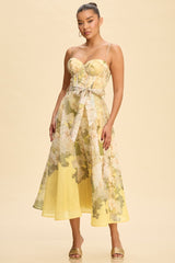 VESTIDO FLOREADO CON CORSET