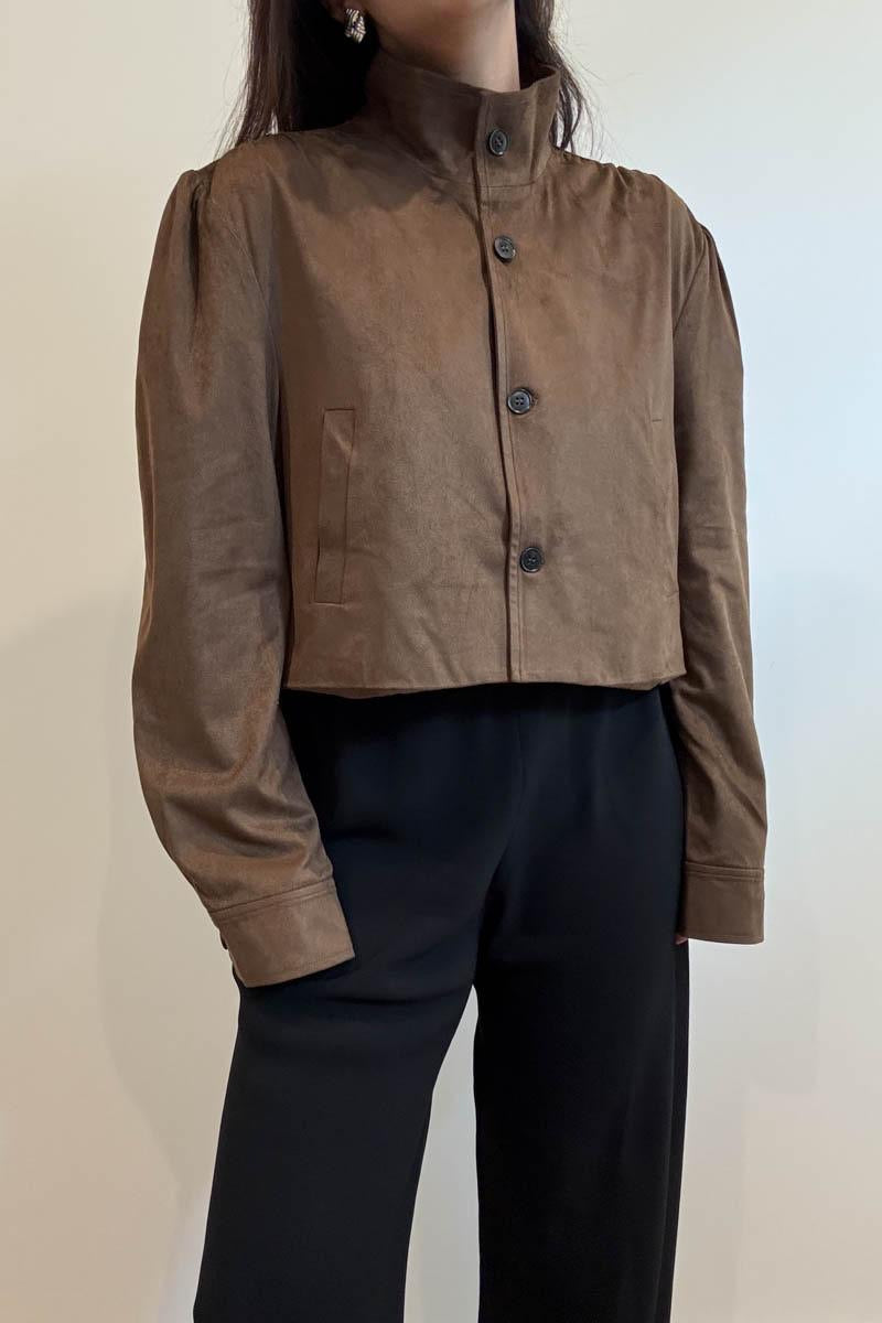 JACKET DE GAMUZA CAFE