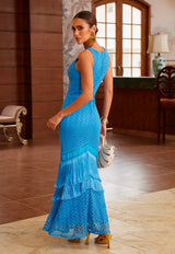 VESTIDO CROCHET Y FLECOS