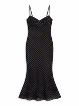VESTIDO LARGO MESH POLKA