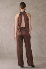 CONJUNTO GAMUZA HALTER ESPALDA DESCUBIERTA